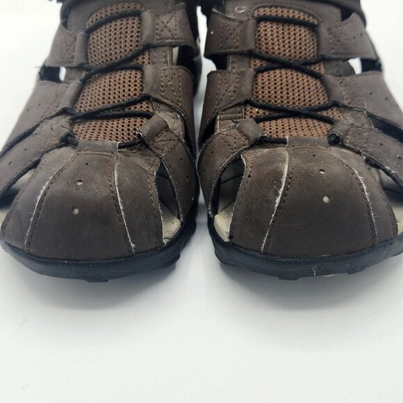 Teva Mens Size 8 Forebay Hook And Loop Brown Fisherman Sandals - Picture 3 of 9